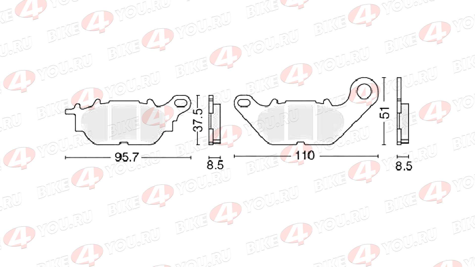 Колодки тормозные дисковые №19 X-TECH (less-metallic) медь